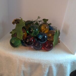Colorful Glass Grape Cluster Home Decor